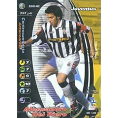087/230 Alessandro Del Piero soprastampa Adidas su carta non foil 087/230 campionato italiano 2001-2002 promo -NEAR MINT-