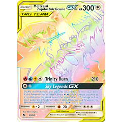 69 / 68 Moltres, Zapdos e Articuno GX rara segreta foil (EN) -NEAR MINT-