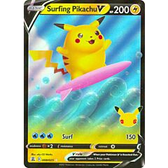 08 / 25 Surfing Pikachu V Rara Holo V Foil (EN) -NEAR MINT-
