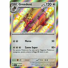 206 / 091 Greedent Rara Shiny foil (IT) -NEAR MINT-