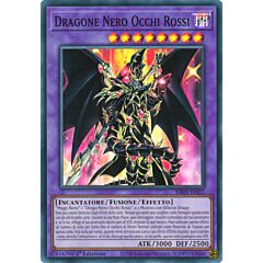 RA02-IT021 Dragone Nero Occhi Rossi Super Rara 1a Edizione (IT) -NEAR MINT-