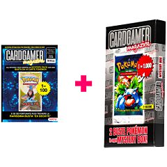 Rivista Cardgamer Magazine n.34/23 + Mystery Box 2 buste Pokemon assortite con possibilita' di trovare 1 Busta Set Base 1a Edizione 1 ogni 1.000 Mystery Box