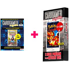 Rivista Cardgamer Magazine n.34/24 + Mystery Box 2 buste Pokemon assortite con possibilita' di trovare 1 Busta Set Base 1a Edizione 1 ogni 333 Mystery Box