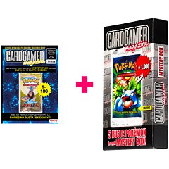 Rivista Cardgamer Magazine n.34/26 + Mystery Box 5 buste Pokemon assortite con possibilita' di trovare 1 Busta Set Base 1a Edizione 1 ogni 1.000 Mystery Box