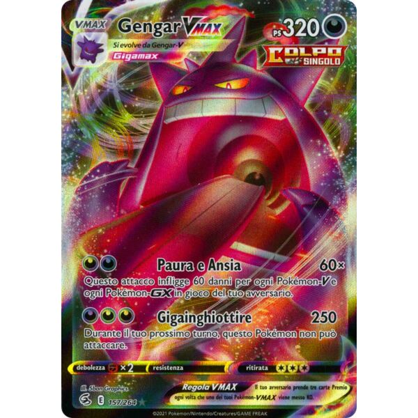 157 / 264 Gengar VMAX Rara Holo VMAX foil (IT) -NEAR MINT-